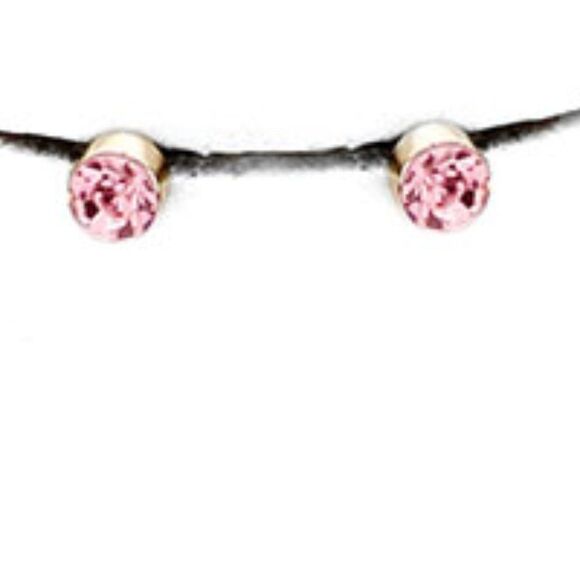 Open Circle Pink Multi Strand Chain Necklace Set - Picture 3 of 7